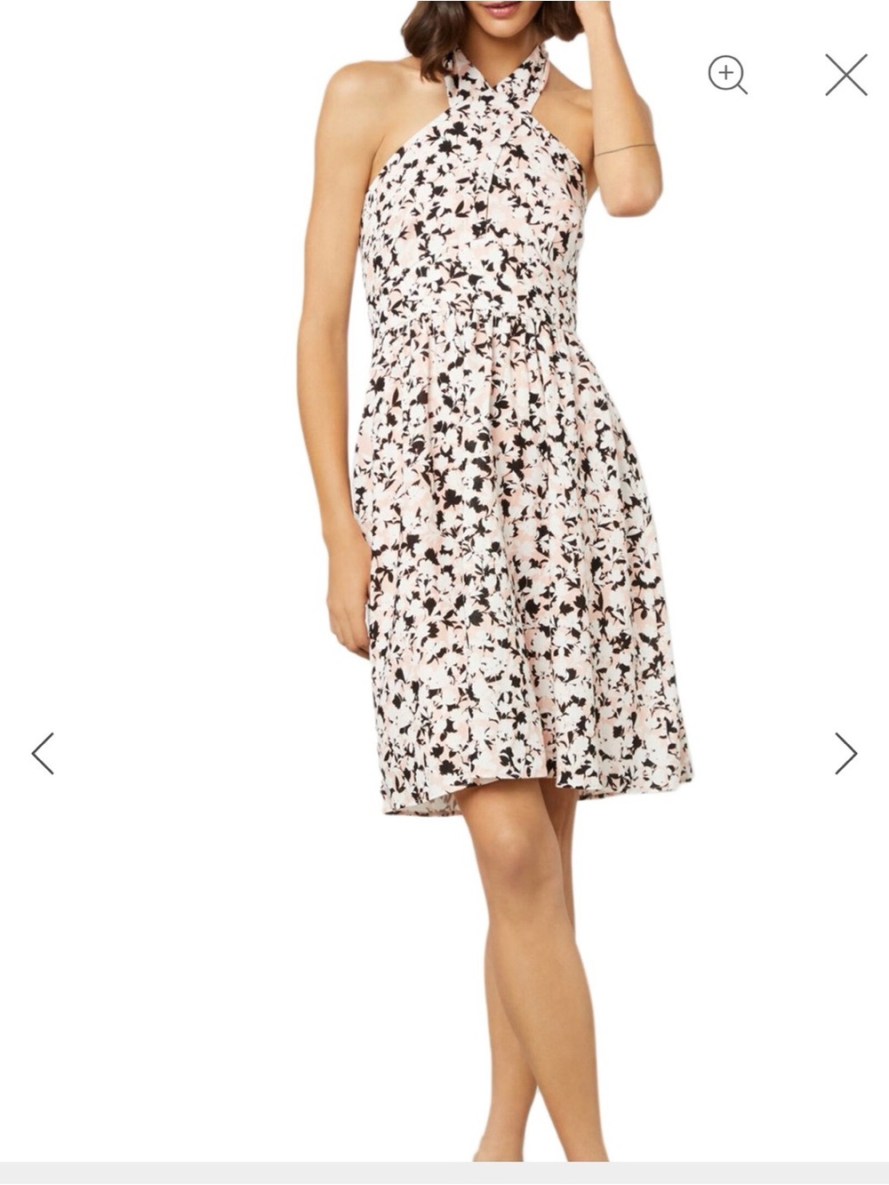 BCBGMAXAZRIA Pink and Black Floral dress